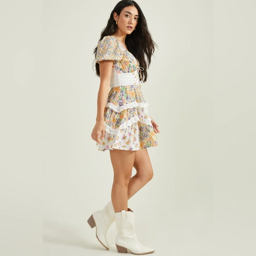 NWOT Altard State Aderny Patchwork Floral Dress Womens - Picture 2 of 7